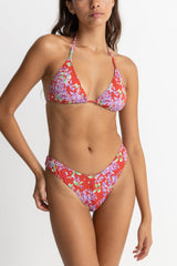 Isle Floral Slide Tri Top Red