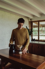 Mohair Fishermans Knit Gold