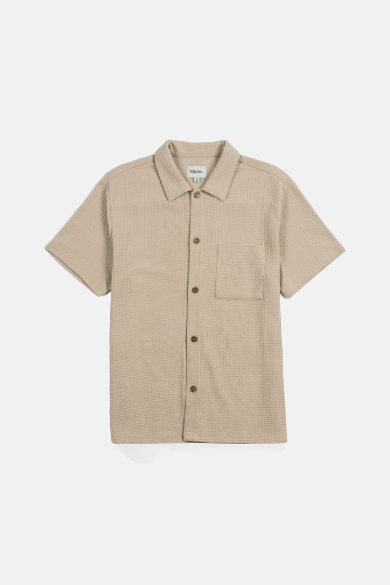 Waffle Knit Ss Shirt Sand